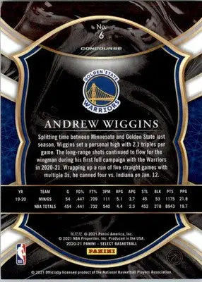 Andrew Wiggins - 2020-21 Panini Select - #6 - Blue Basketball - Basketball Card Single