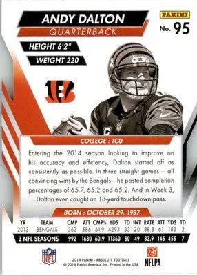 Andy Dalton - 2014 Panini Absolute - #95 - Retail Football - Football Card Single