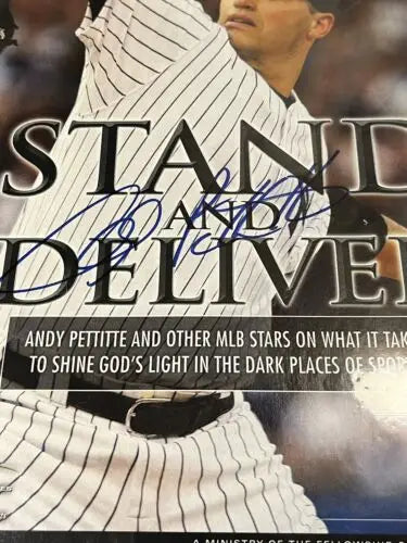 Andy Pettitte signed April 2010 STV Faith Sport magazine cover featuring Yankees star