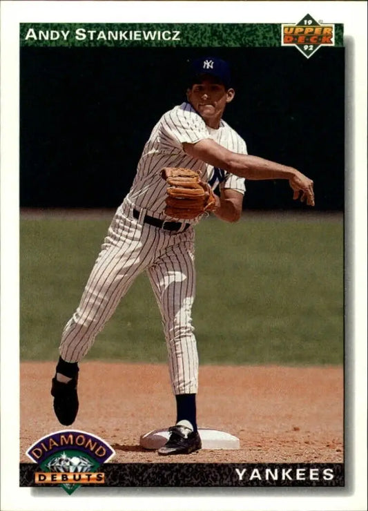Andy Stankiewicz 1992 Upper Deck MLB #779 Diamond Debuts Baseball Card Yankees - Baseball Card Single