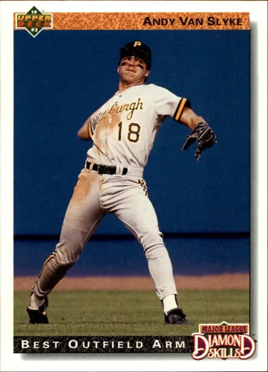 Andy Van Slyke 1992 Upper Deck MLB #715 Diamond Skills Baseball Card Pirates - Baseball Card Single
