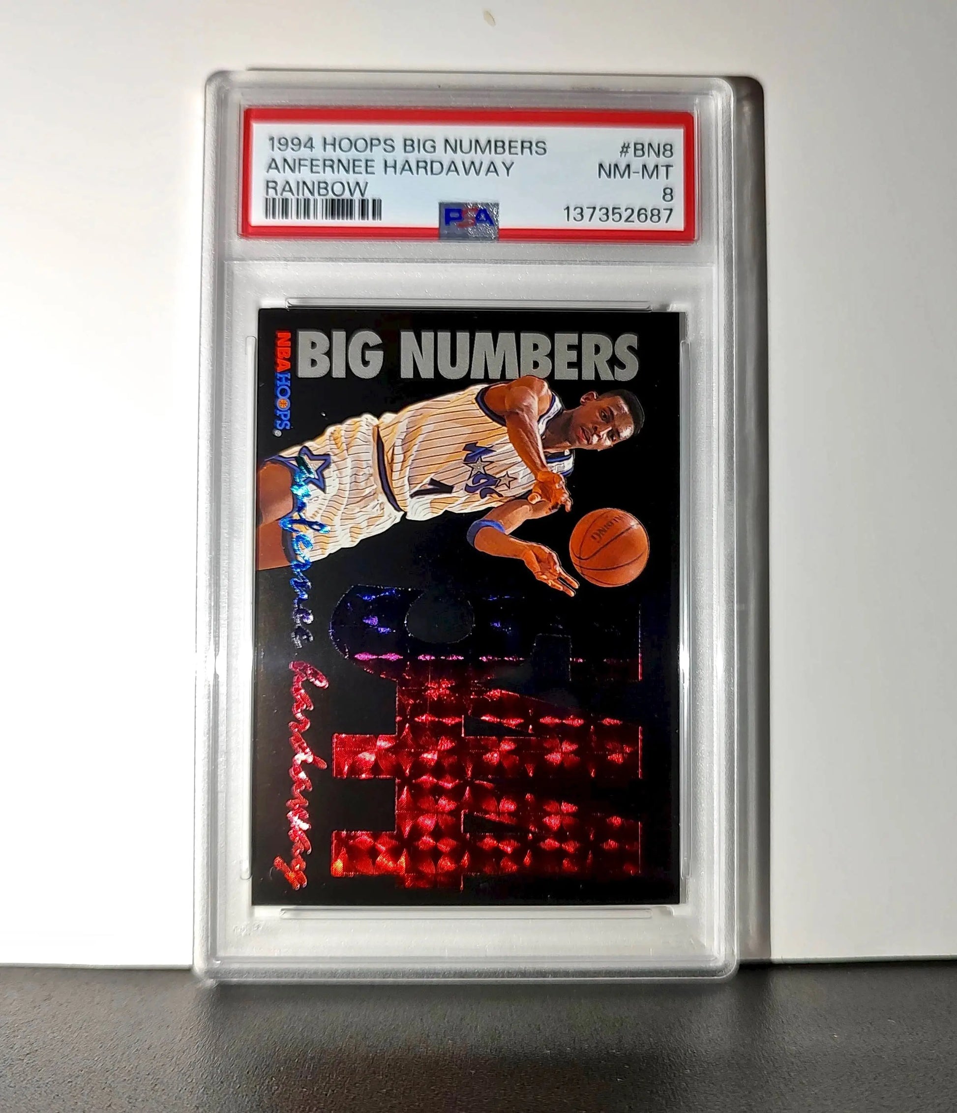 Anfernee Hardaway 1994 NBA Hoops Big Numbers #BN8 Rainbow PSA 8 NM-MT - Basketball Card Single