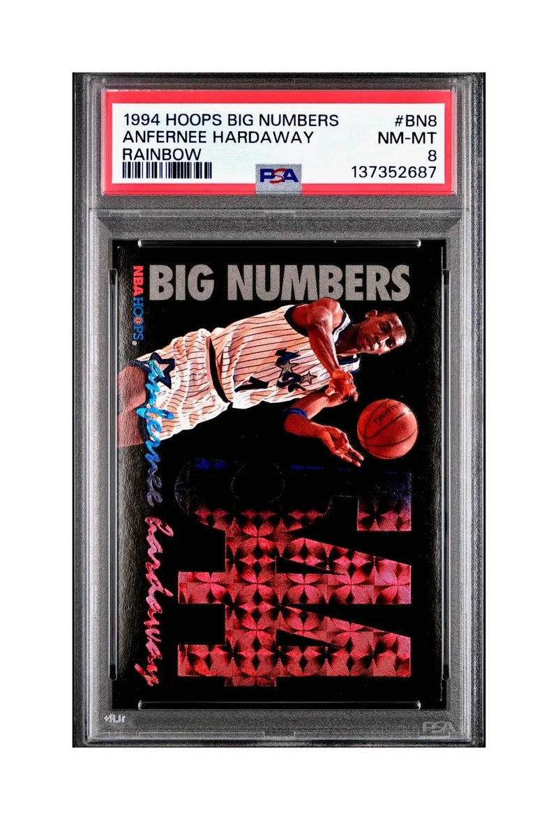 Anfernee Hardaway 1994 NBA Hoops Big Numbers #BN8 Rainbow PSA 8 NM-MT - Basketball Card Single