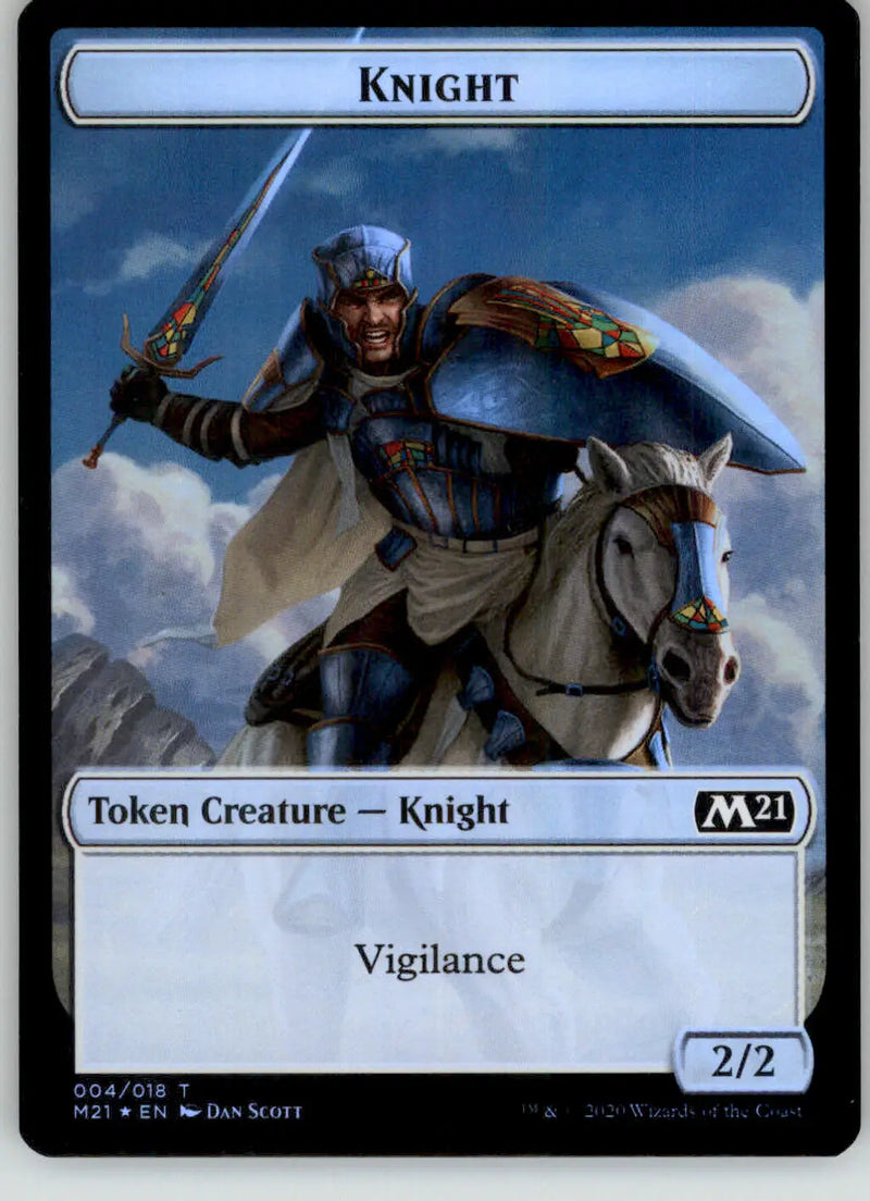 Angel // Knight Token - Core Set 2021 - 1 // 4 - Foil NM Magic: The Gathering - Magic Card Single