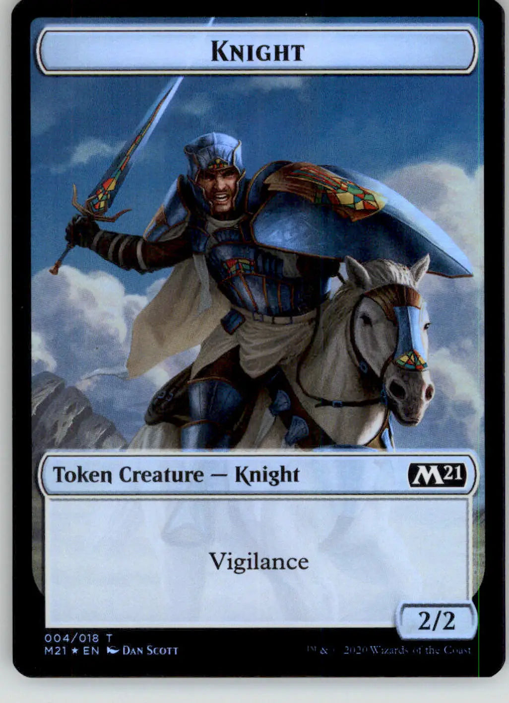 Angel // Knight Token - Core Set 2021 - 1 // 4 - Foil NM Magic: The Gathering - Magic Card Single