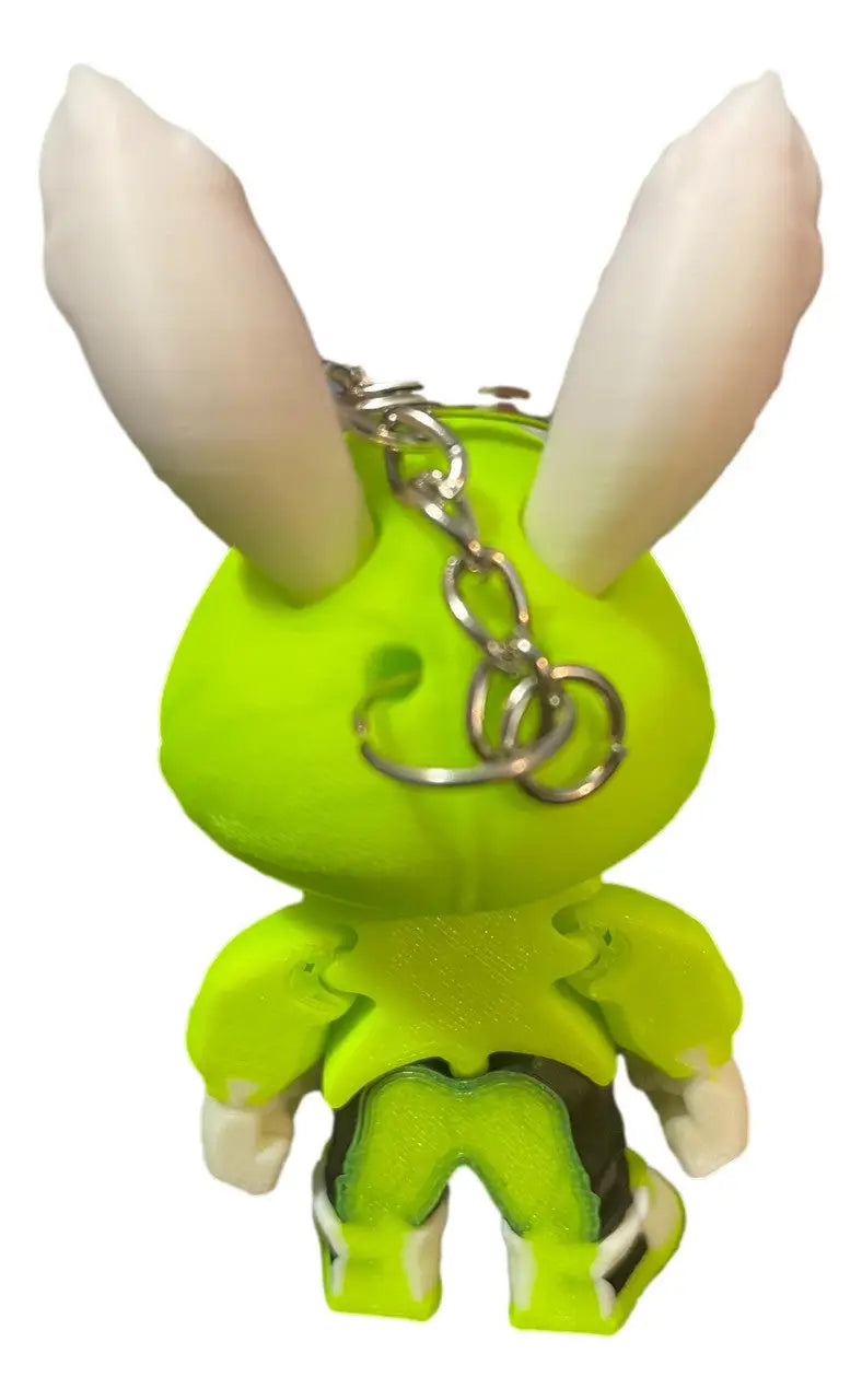 Angry Bunny Figurine 3D Printed – Cute Hooded Rabbit Figure - Keychain