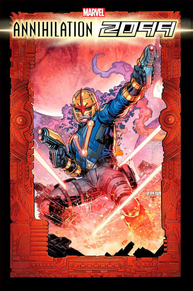 Comic book cover for Marvel Annihilation 2099 featuring an armored hero and glowing effects