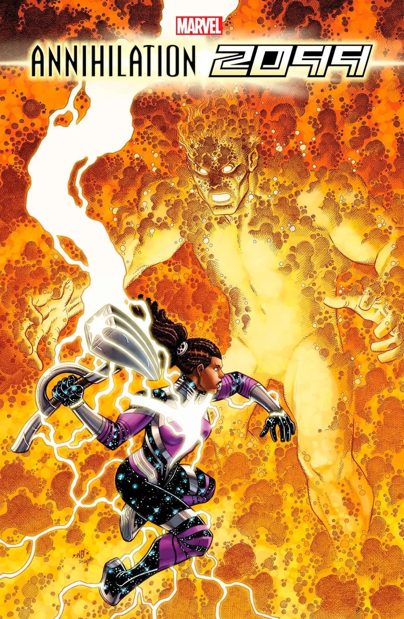 Robotic figure in cosmic flames and energy for Annihilation 2099 #2 trading cards