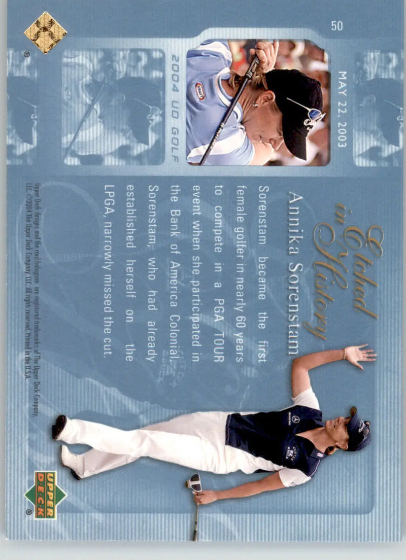 Annika Sorenstam - 2004 Upper Deck - #50 - Golf - Golf Card Single