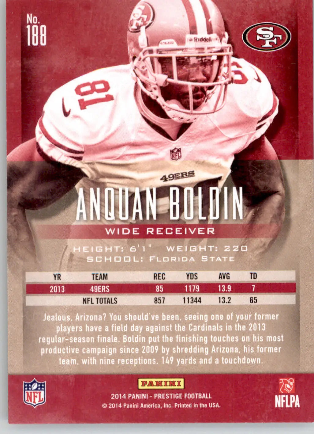 Anquan Boldin - 2014 Panini Prestige - #188 - Football