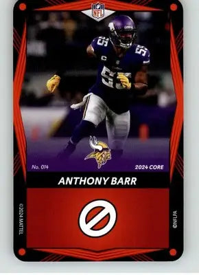 Anthony Barr - 2024 UNO Elite Core Edition - Red - #014 - Football - Football Card Single