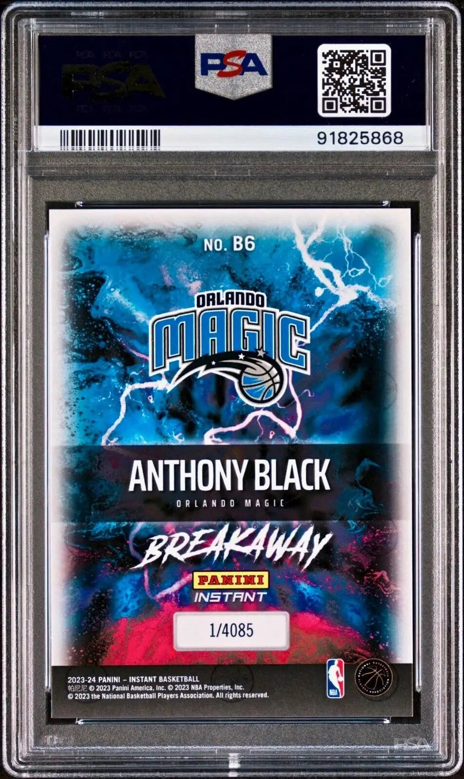 Anthony Black 2023-24 Panini NBA Breakaway #6 Rookie Card 1 of 4085 PSA 9 Mint - Basketball Card Single
