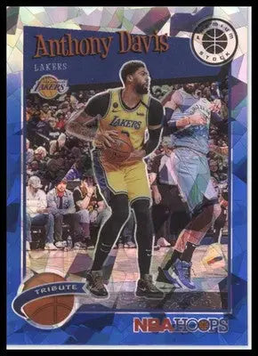 Anthony Davis 2019-20 Hoops Premium Blue Cracked Ice #294 LA Lakers - Basketball Card Single