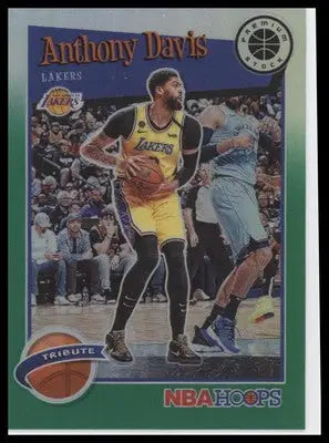 Anthony Davis 2019-20 Hoops Premium Stock Prizms Green #294 Los Angeles Lakers - Basketball Card Single