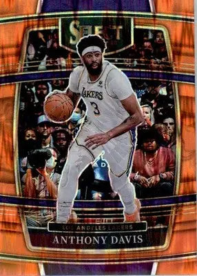 Anthony Davis - 2021-22 Panini Select - #39 - Orange Flash Prizms Basketball - Basketball Card Single