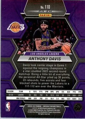 Anthony Davis - 2022-23 Panini Mosaic - #110 - Blue Wave Basketball - Basketball Card Single