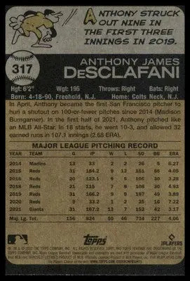 Anthony DeSclafani 2022 Topps Heritage #317 San Francisco Giants - Baseball Card Single