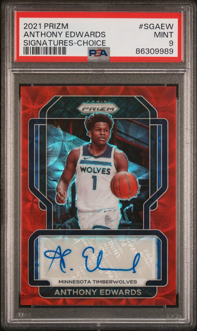 Anthony Edwards 2021 Panini Prizm Choice Signatures Auto PSA 9 Mint - Basketball Card Single