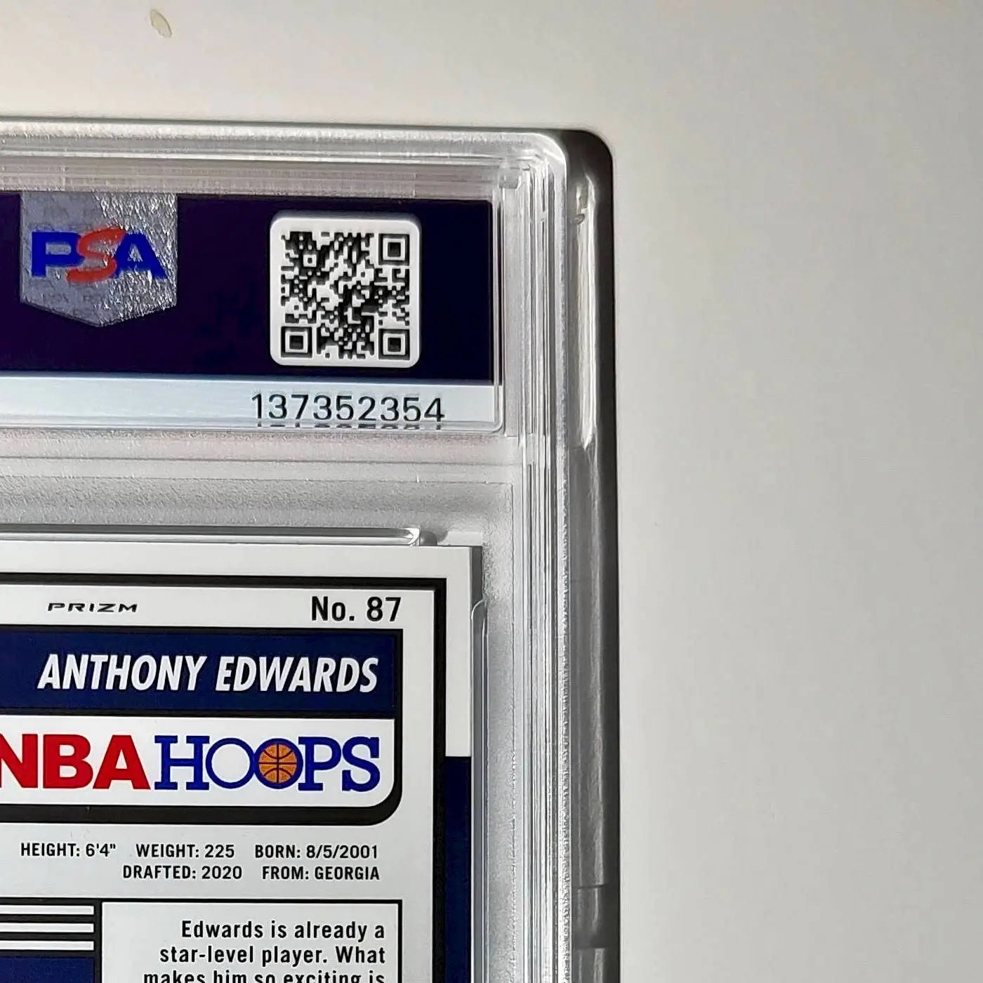 Anthony Edwards 2023 Panini Hoops Premium #87 Pulsar PSA 9 Mint
