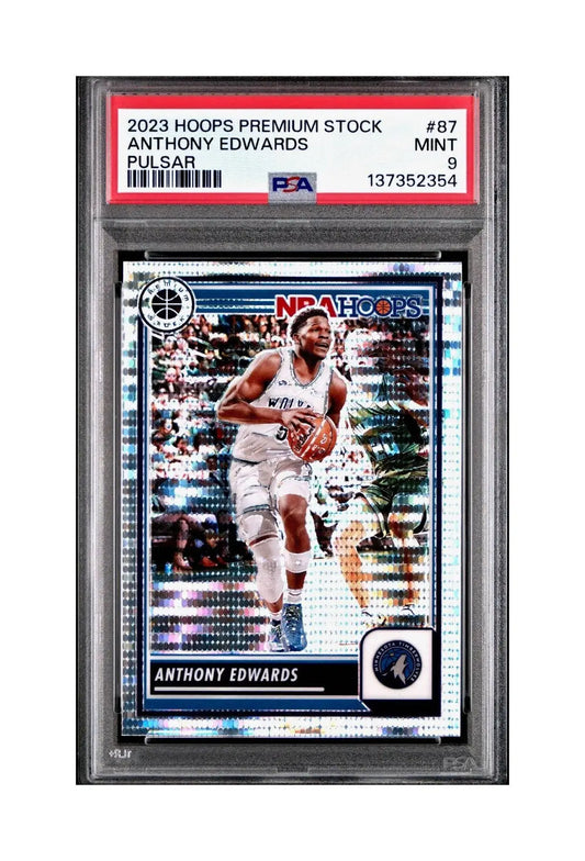 Anthony Edwards 2023 Panini Hoops Premium #87 Pulsar PSA 9 Mint - Basketball Card Single