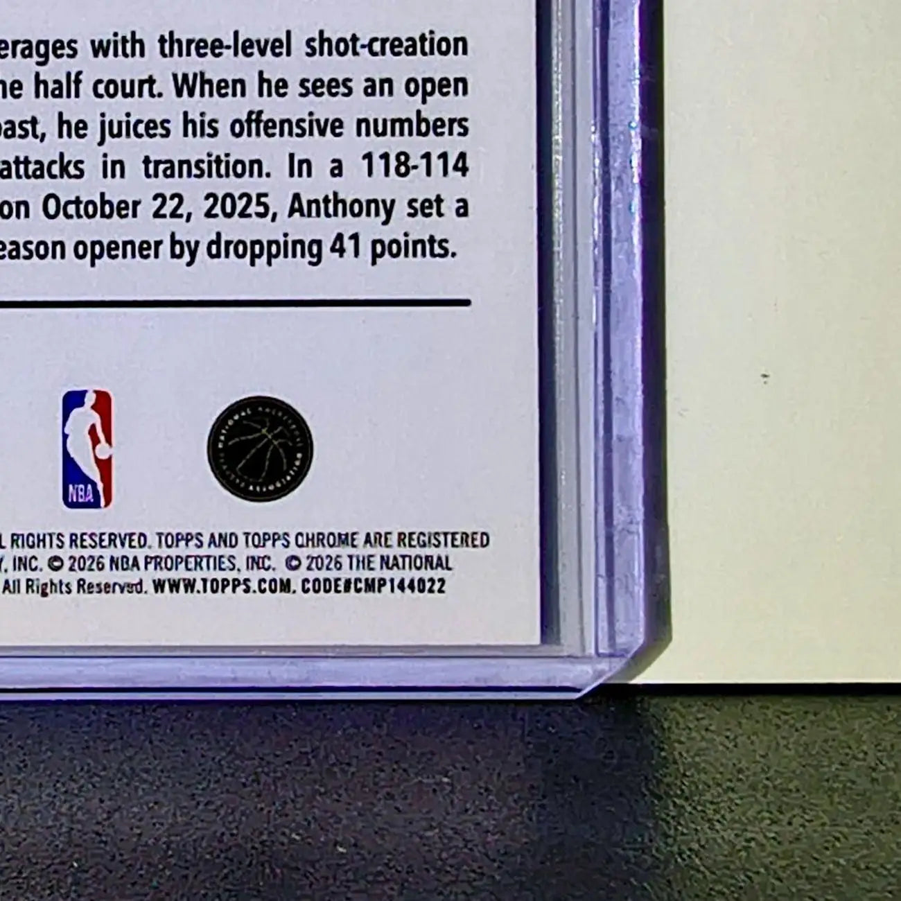 Anthony Edwards 2025-26 NBA Topps Chrome Update #17 Card Minnesota Timberwolves - Basketball Card Single