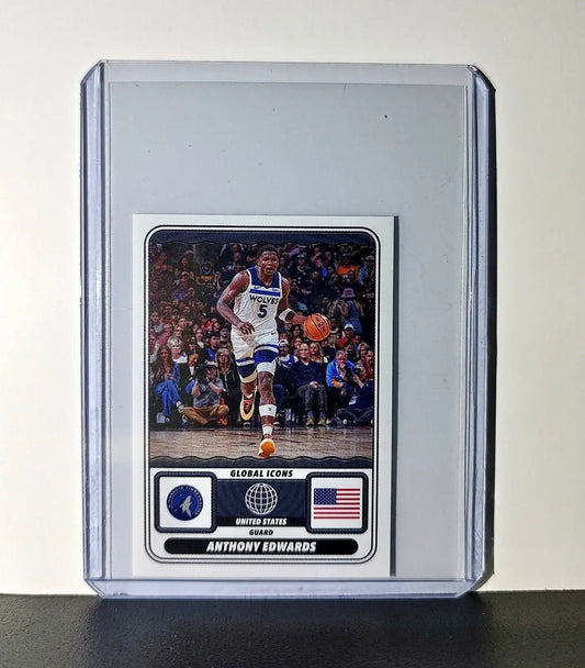 Anthony Edwards Global Icons 2024-25 Panini NBA #57 Sticker Card Timberwolves - Basketball Card Single
