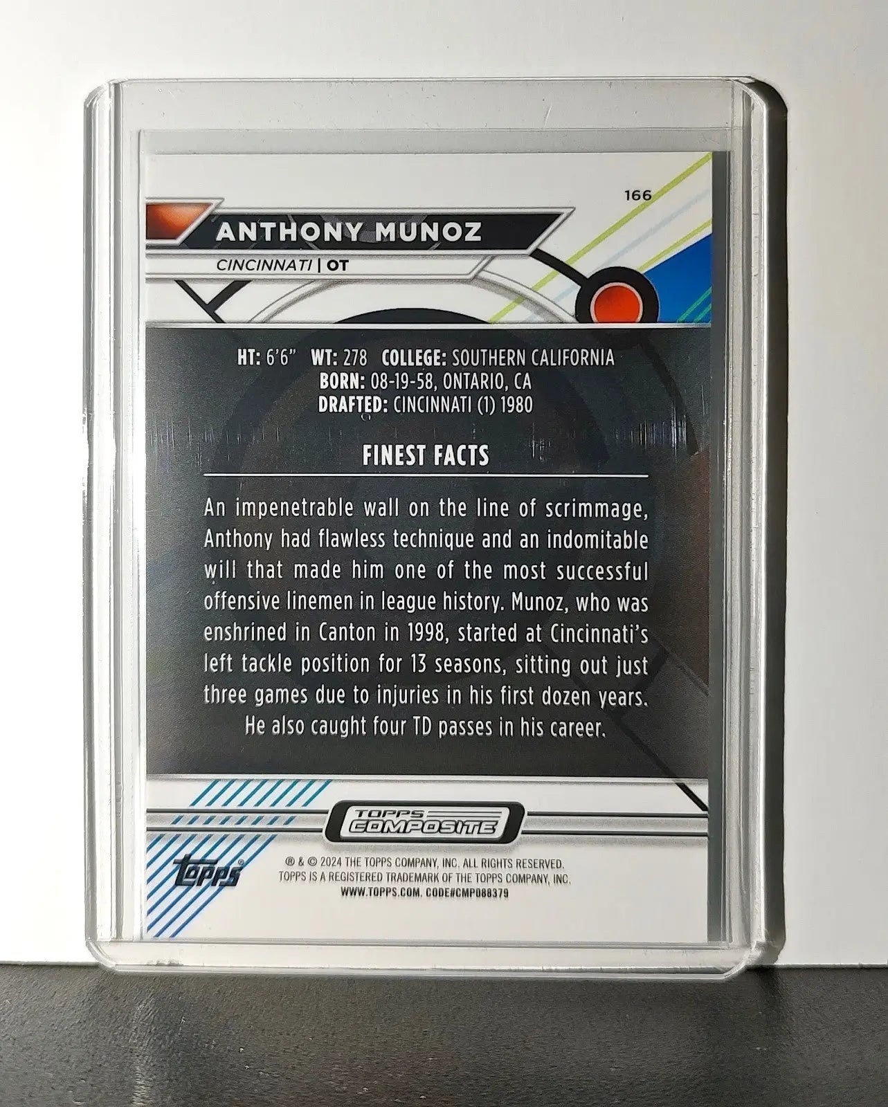 Anthony Munoz 2023 Topps Finest NFL #166 Card Cincinnati Bengals - Football Card Single