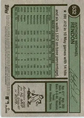 Anthony Rendon - 2023 Topps Heritage - #532 - Baseball - Baseball Card Single