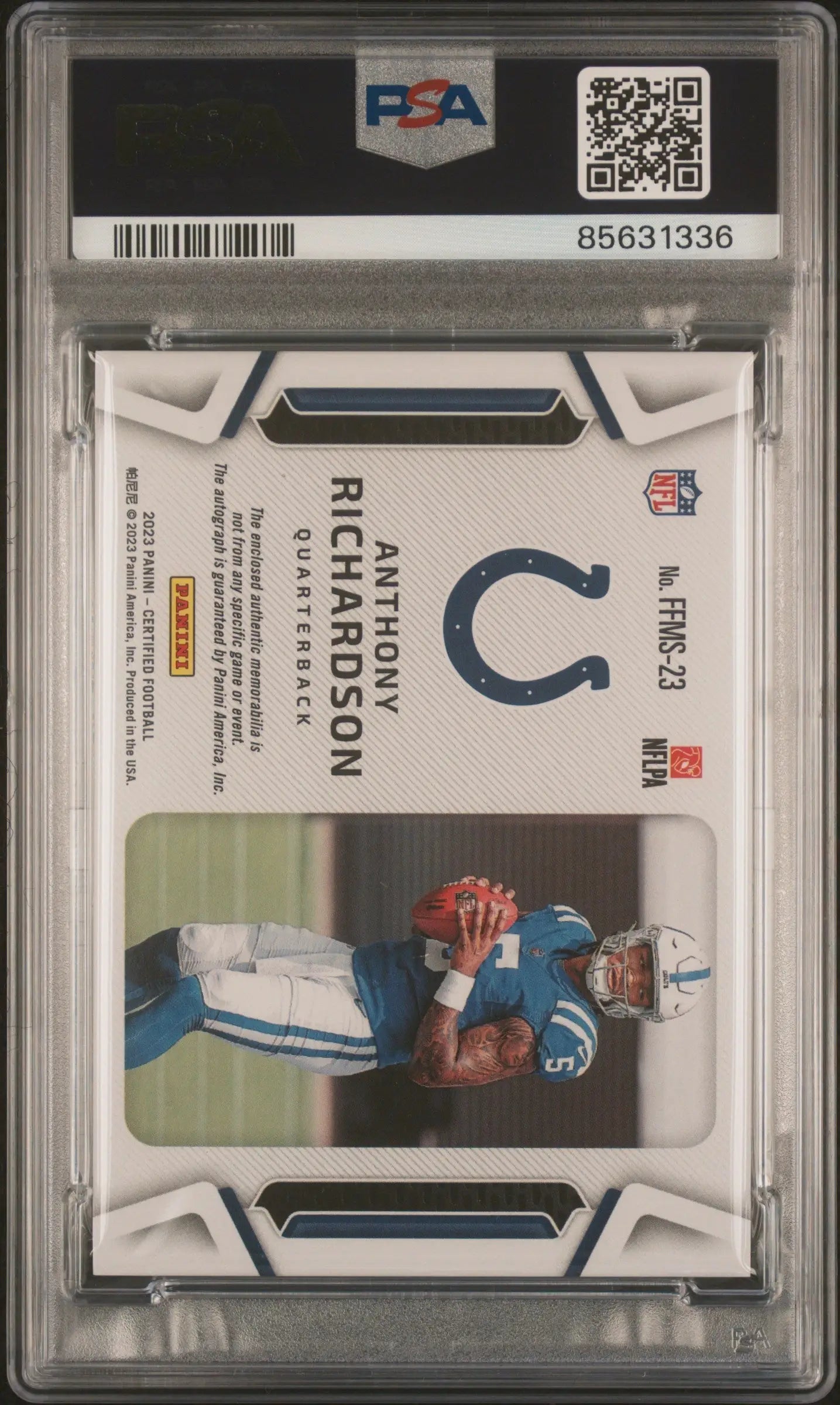 Anthony Richardson 2023 Panini Certified Mirror Bronze Auto Jersey #37/99 PSA 8 Auto 10 - Football Card Single