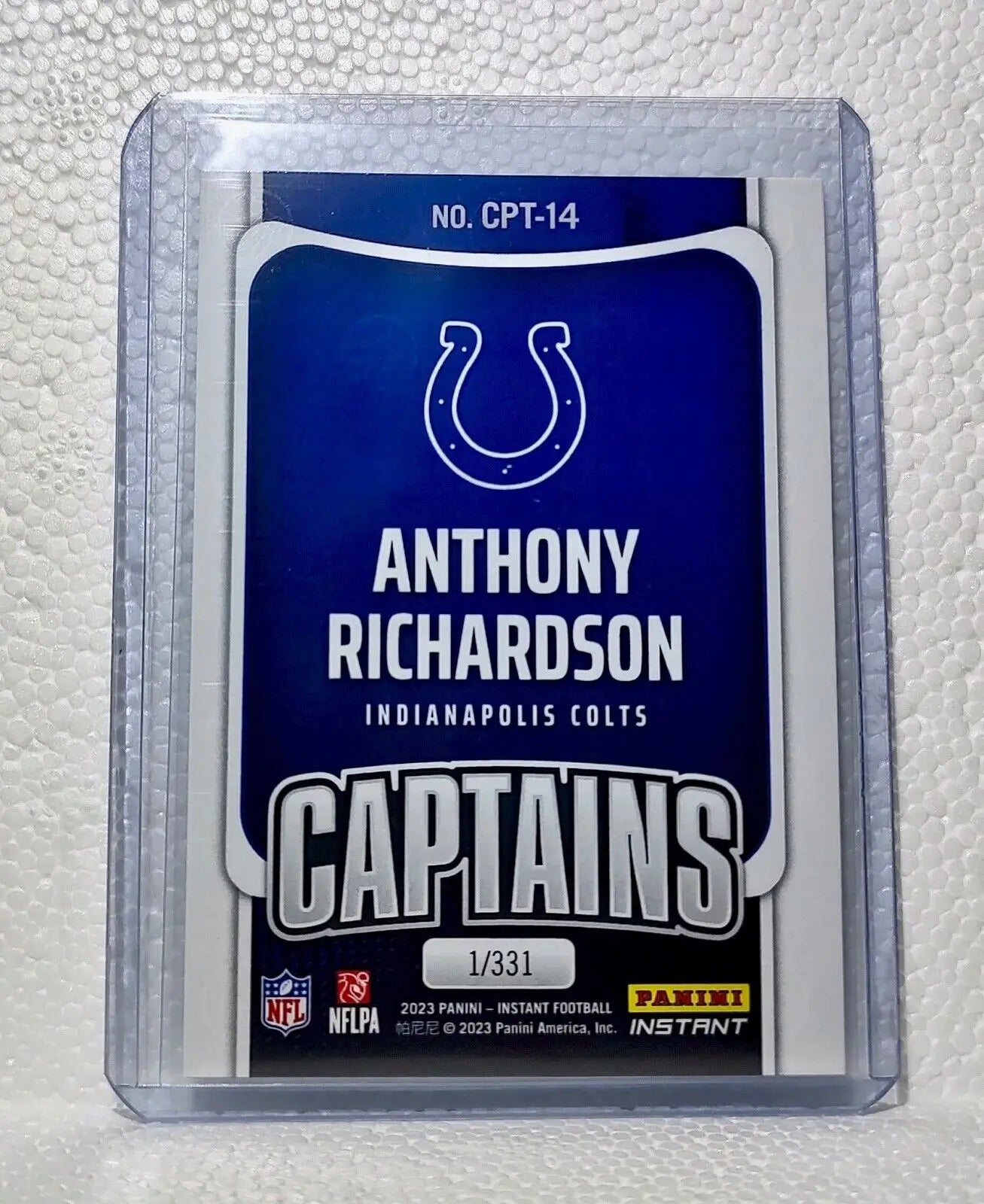 Anthony Richardson 2023 Panini NFL Captain #14 Card Indianapolis Colts 1/331 - Football Card Single