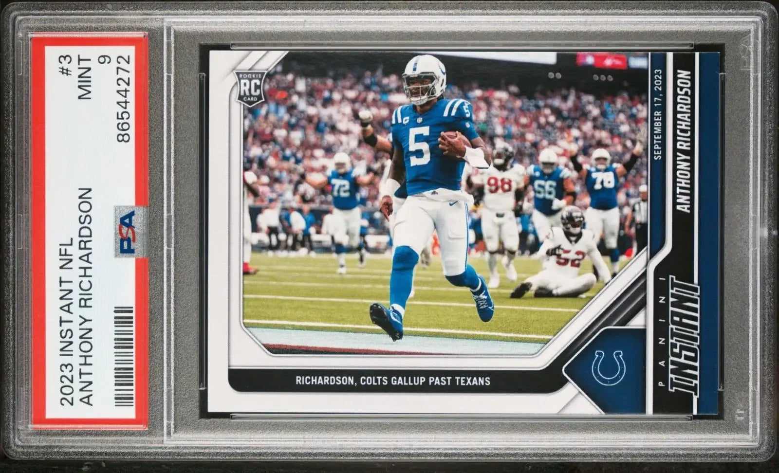 Anthony Richardson 2023 Panini NFL Rookie #3 Card 1 of 358 Colts PSA 9 Mint - Football Card Single