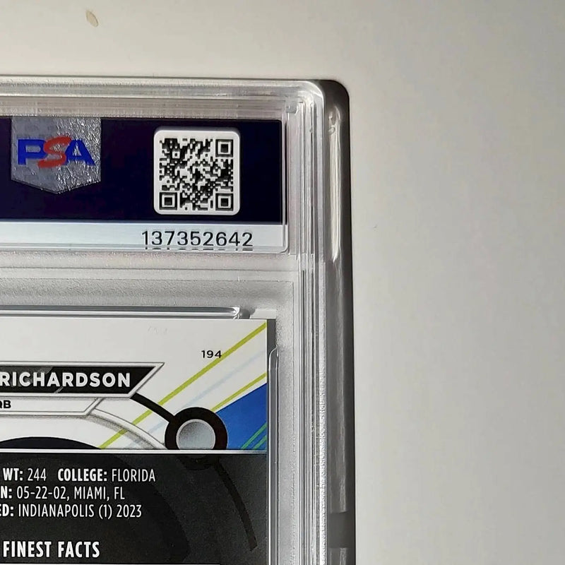 Anthony Richardson 2023 Topps 204/325 Fineest #194 Sky Blue Refractors PSA 10