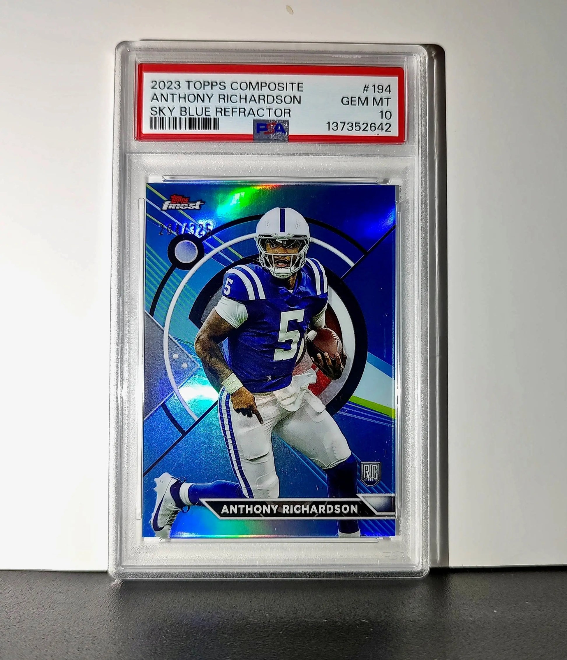 Anthony Richardson 2023 Topps 204/325 Fineest #194 Sky Blue Refractors PSA 10