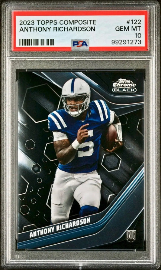 Anthony Richardson 2023 Topps Chrome Black Rookie NFL #122 Football Card PSA 10 - Football Card Single
