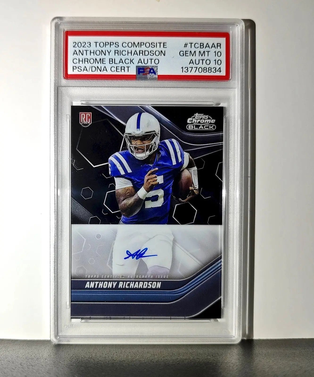 Anthony Richardson 2023 Topps Chrome Black #TCBA-AR PSA 10 Auto 10 - Football Card Single