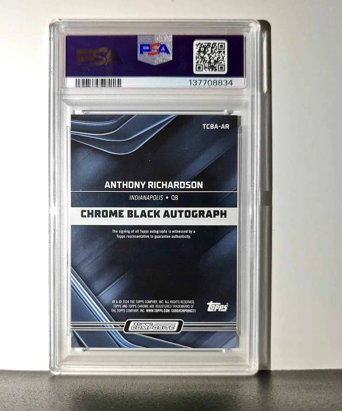 Anthony Richardson 2023 Topps Chrome Black #TCBA-AR PSA 10 Auto 10 - Football Card Single