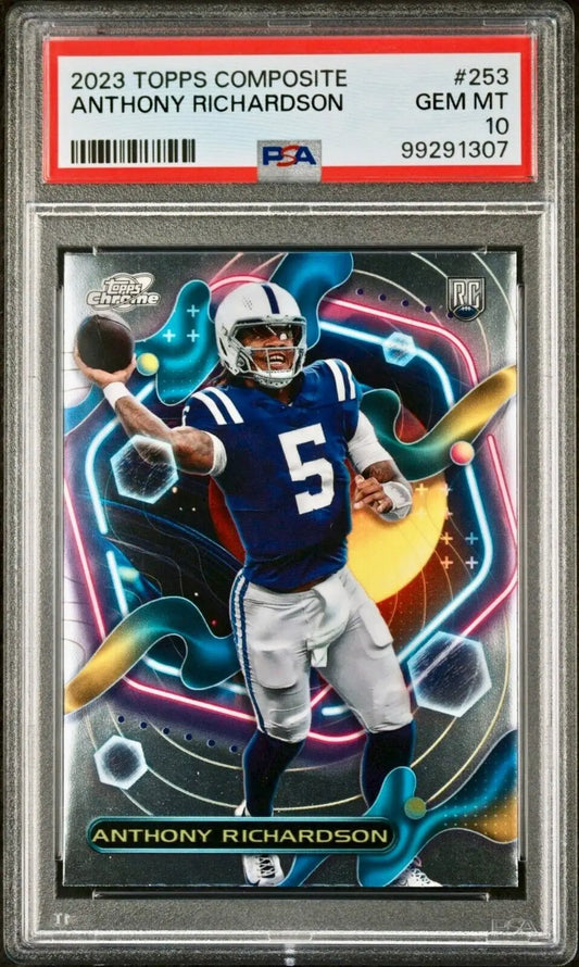 Anthony Richardson 2023 Topps Chrome Cosmic NFL #253 Rookie Football Card PSA 10 - Football Card Single