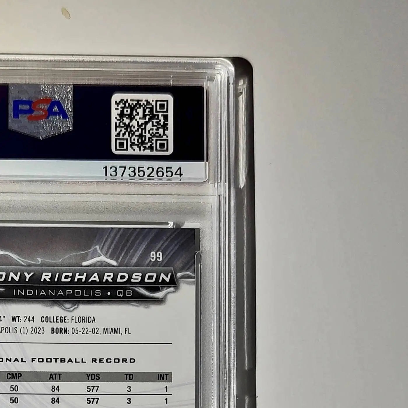 Anthony Richardson 2023 Topps Resurgence 021/225 Navy Surge PSA 10 Gem Mint