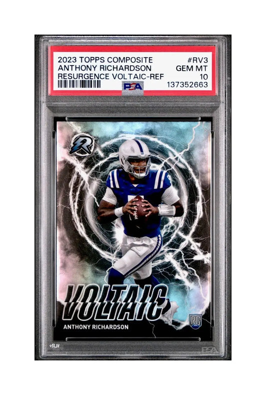 Anthony Richardson 2023 Topps Resurgence Voltaic #RV-3 Refractor PSA 10 Gem Mint - Football Card Single