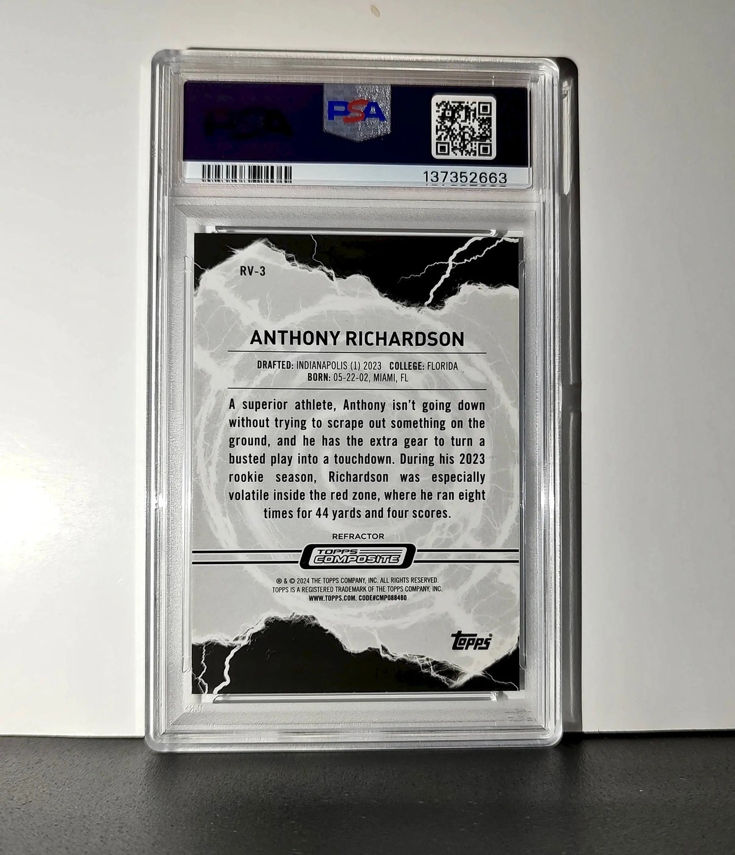 Anthony Richardson 2023 Topps Resurgence Voltaic #RV-3 Refractor PSA 10 Gem Mint