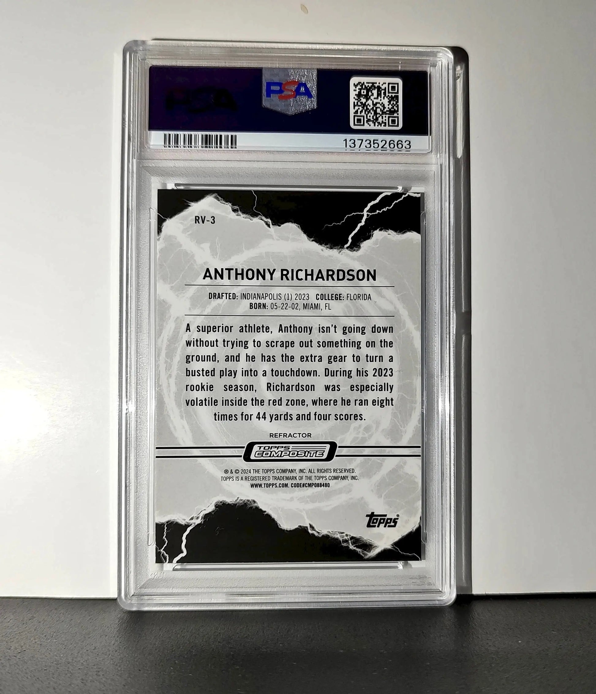 Anthony Richardson 2023 Topps Resurgence Voltaic #RV-3 Refractor PSA 10 Gem Mint