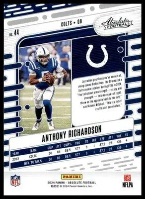 Anthony Richardson 2024 Panini Absolute Retail #44 Indianapolis Colts - Football Card Single