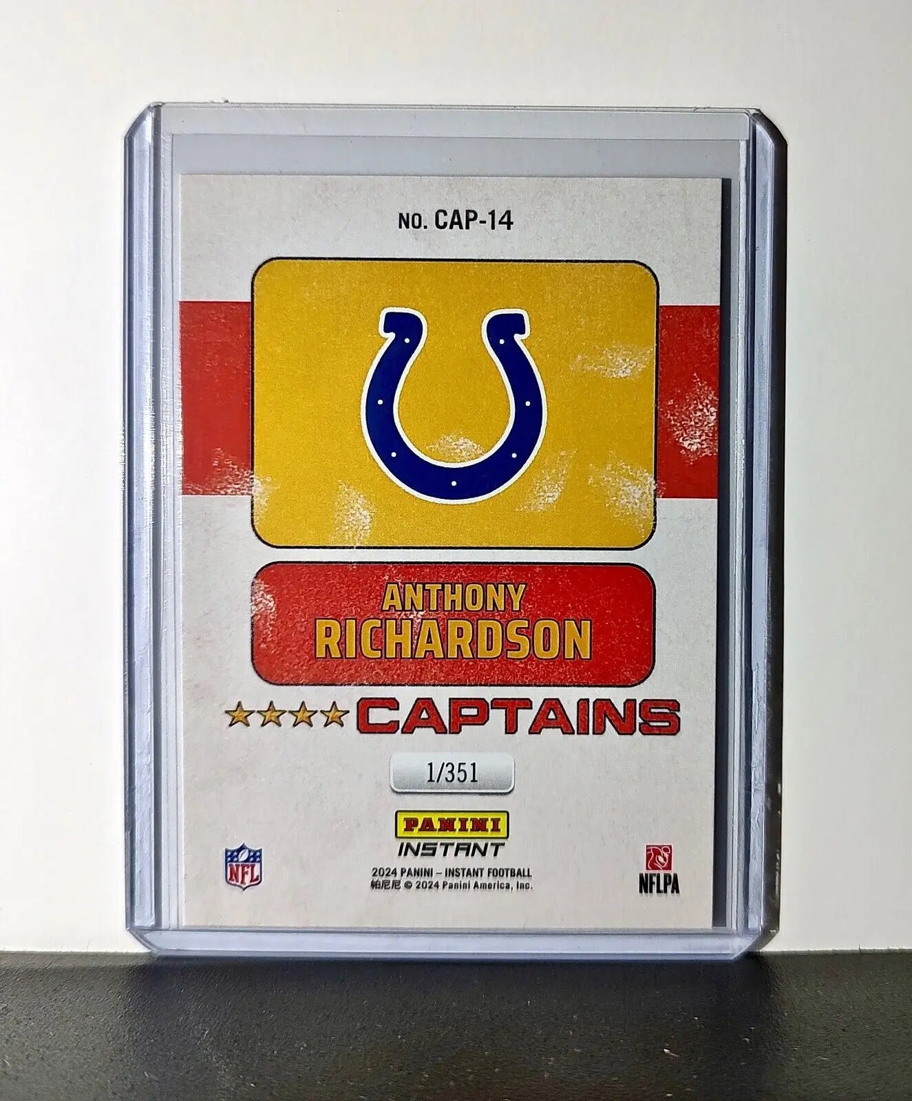 Anthony Richardson 2024 Panini Captains NFL #14 Card Indianapolis Colts 1/351 - Football Card Single
