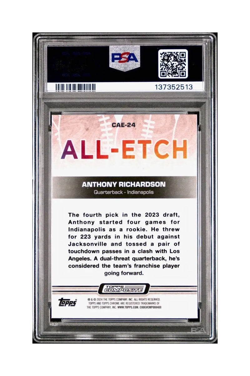 Anthony Richardson Rookie 2023 Topps Chrome ALL-ETCH #CAE-24 PSA 10 Gem Mint