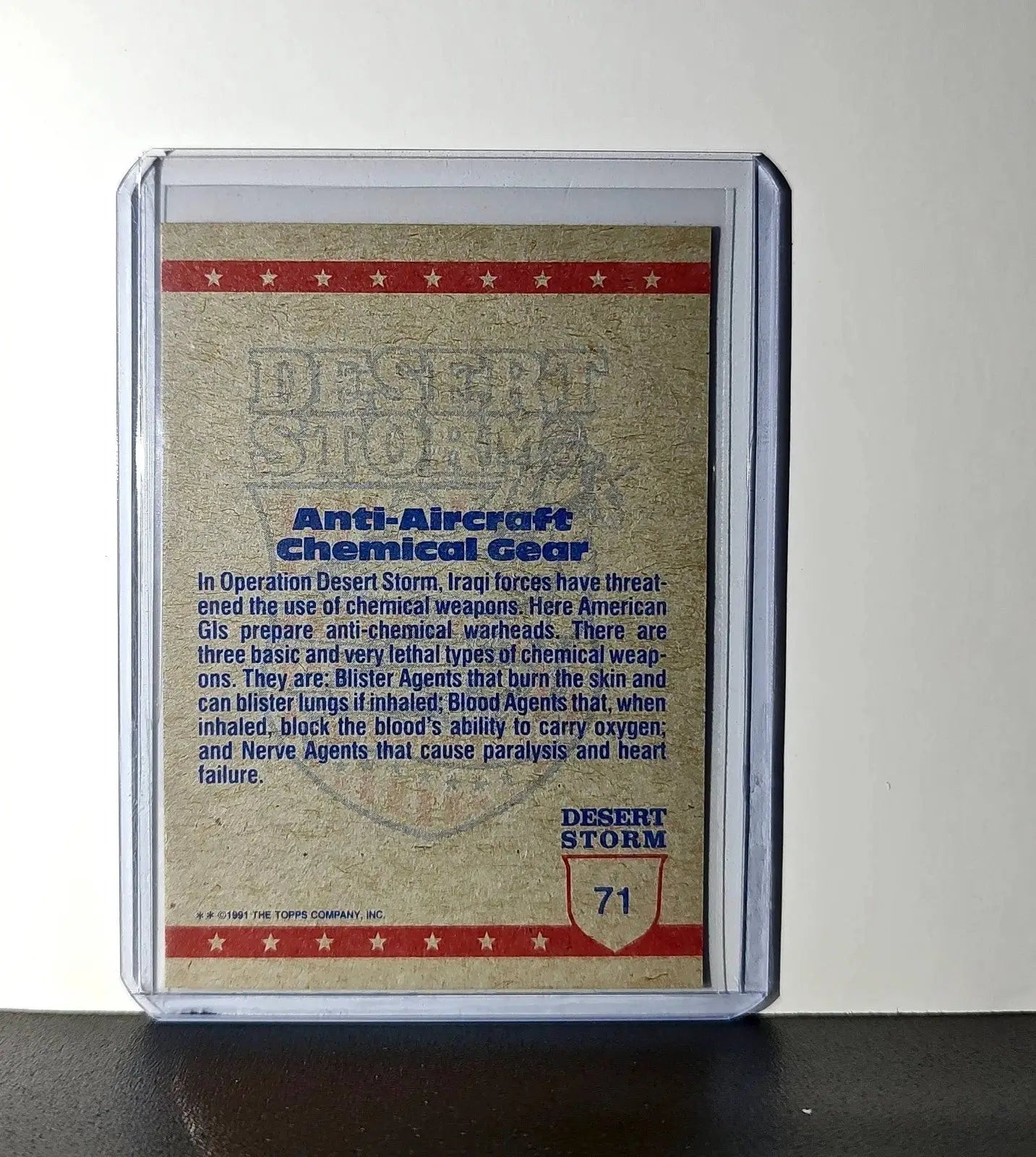 Anti-Aircraft Chemical Defense 1991 Topps Desert Storm #71 Card