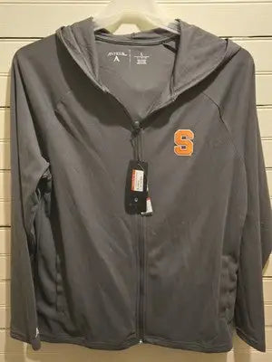 Antigua Men’s XL Gray Full‑Zip Hooded Jacket with Syracuse “S” Logo – NWT - Apparel