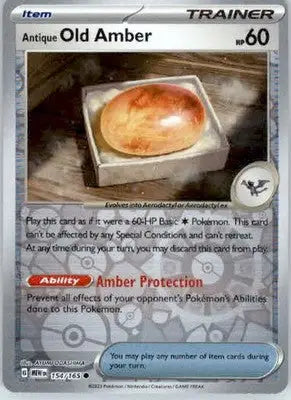 Antique Old Amber - SV: Scarlet & Violet 151 - 154/165 - Reverse Holo NM - Pokémon Card Single