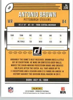 Antonio Brown - 2018 Donruss - #239 - Football - Football Card Single