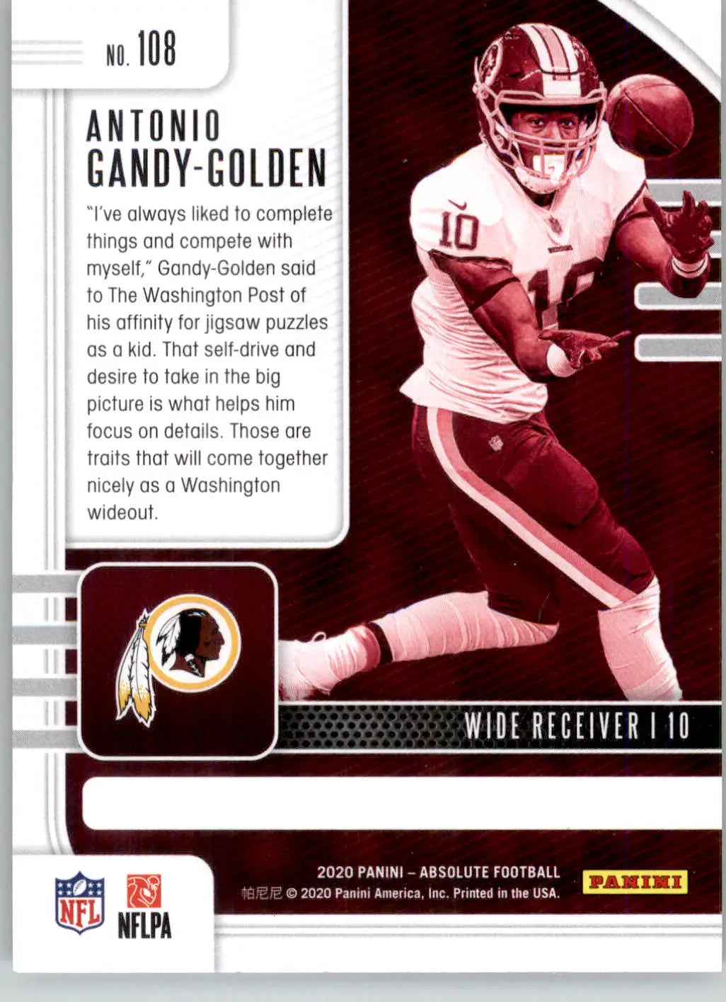 Antonio Gandy-Golden - 2020 Panini Absolute - #108 - RC Retail Football - Football Card Single