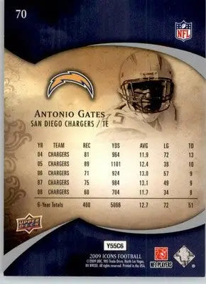 Antonio Gates - 2009 Upper Deck Icons - #70 - Football - Football Card Single